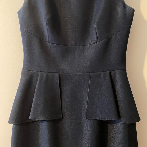Peplum Cocktail Dress by Tahari, in Navy - Picture 2 of 2